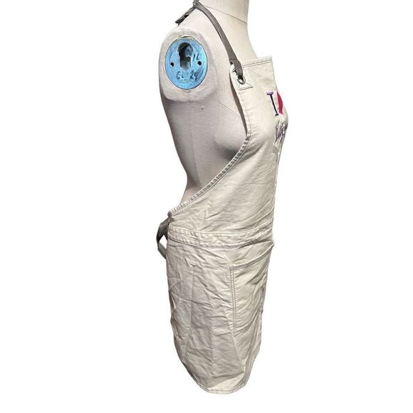 I Love Thirty One Bags Embroidered Cream Color Full Apron With Pockets One Size - Picture 4 of 6